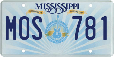 MS license plate MOS781