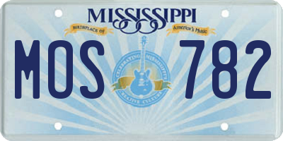 MS license plate MOS782
