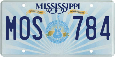 MS license plate MOS784