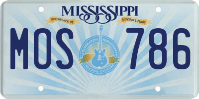 MS license plate MOS786