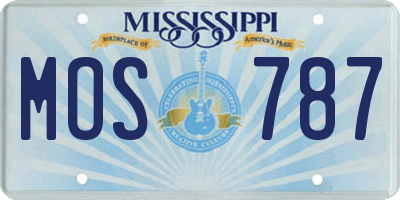 MS license plate MOS787