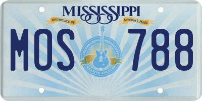 MS license plate MOS788