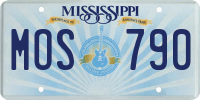 MS license plate MOS790