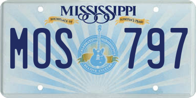 MS license plate MOS797