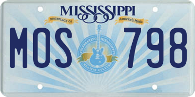 MS license plate MOS798