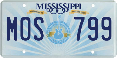 MS license plate MOS799