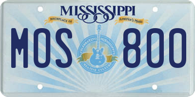 MS license plate MOS800