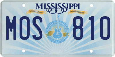 MS license plate MOS810