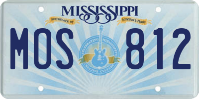 MS license plate MOS812