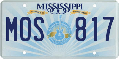 MS license plate MOS817