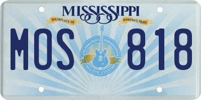 MS license plate MOS818