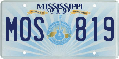 MS license plate MOS819
