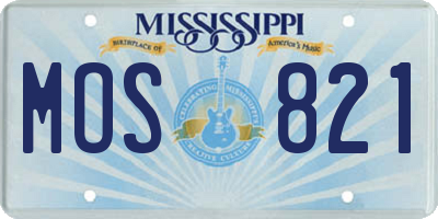 MS license plate MOS821