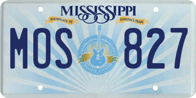 MS license plate MOS827