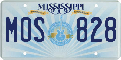MS license plate MOS828