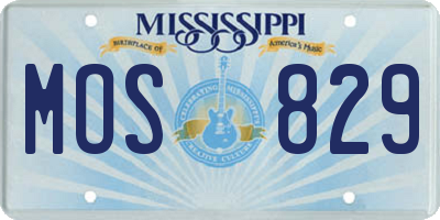 MS license plate MOS829