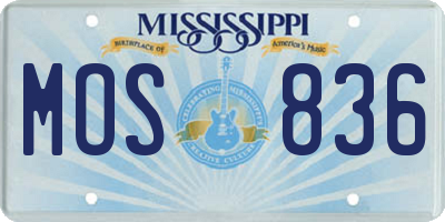 MS license plate MOS836