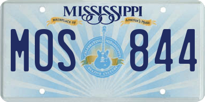 MS license plate MOS844