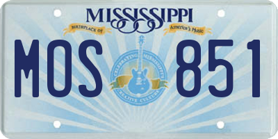 MS license plate MOS851