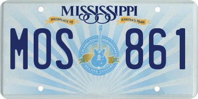 MS license plate MOS861