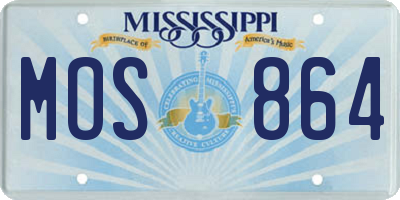 MS license plate MOS864