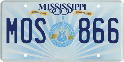 MS license plate MOS866