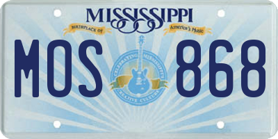MS license plate MOS868