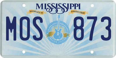 MS license plate MOS873