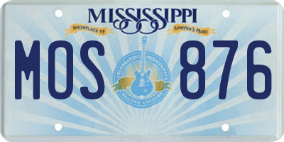 MS license plate MOS876