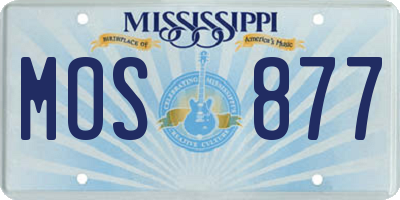 MS license plate MOS877