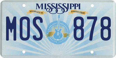 MS license plate MOS878