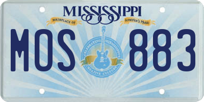 MS license plate MOS883