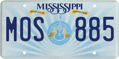 MS license plate MOS885