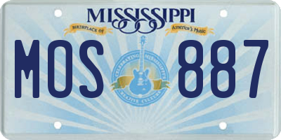 MS license plate MOS887