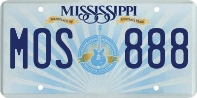 MS license plate MOS888
