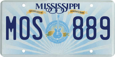 MS license plate MOS889