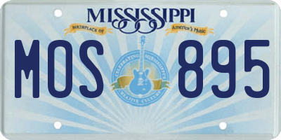 MS license plate MOS895