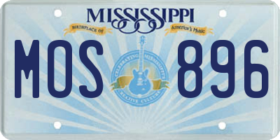 MS license plate MOS896