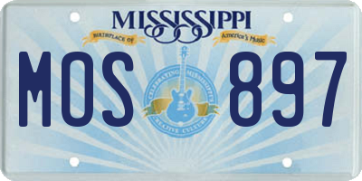 MS license plate MOS897