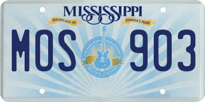 MS license plate MOS903