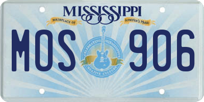 MS license plate MOS906