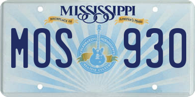 MS license plate MOS930