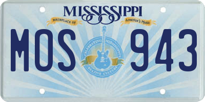 MS license plate MOS943