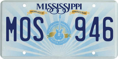 MS license plate MOS946