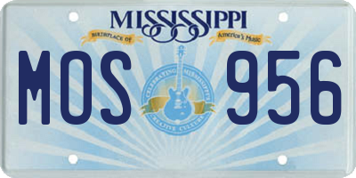 MS license plate MOS956