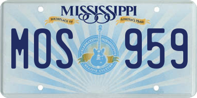 MS license plate MOS959