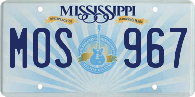 MS license plate MOS967