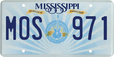 MS license plate MOS971