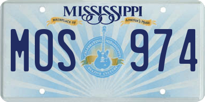 MS license plate MOS974