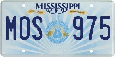 MS license plate MOS975